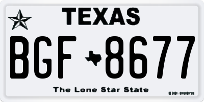 TX license plate BGF8677