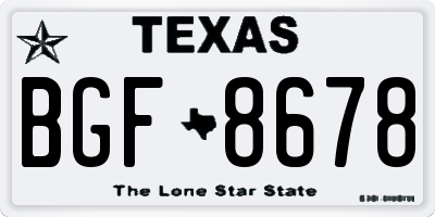 TX license plate BGF8678