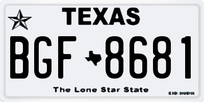 TX license plate BGF8681