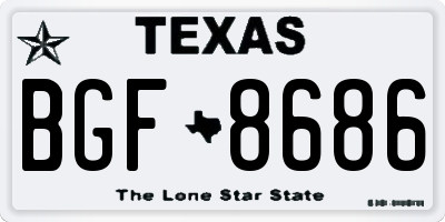 TX license plate BGF8686