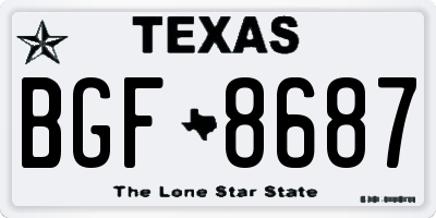TX license plate BGF8687