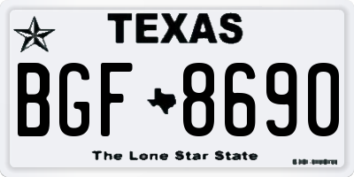 TX license plate BGF8690