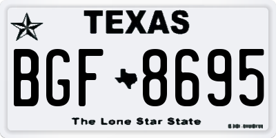 TX license plate BGF8695