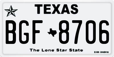 TX license plate BGF8706