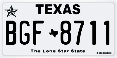 TX license plate BGF8711