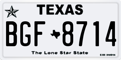 TX license plate BGF8714