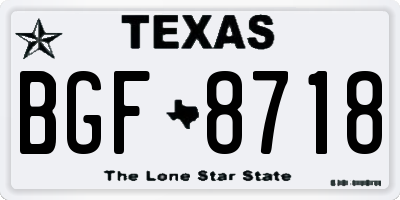 TX license plate BGF8718