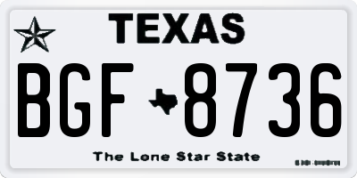 TX license plate BGF8736