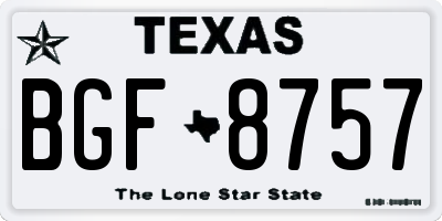 TX license plate BGF8757