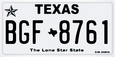 TX license plate BGF8761
