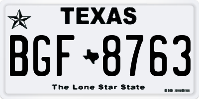 TX license plate BGF8763