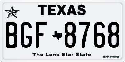 TX license plate BGF8768