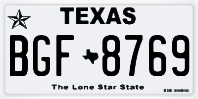 TX license plate BGF8769