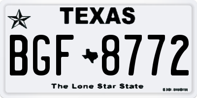 TX license plate BGF8772