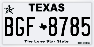TX license plate BGF8785