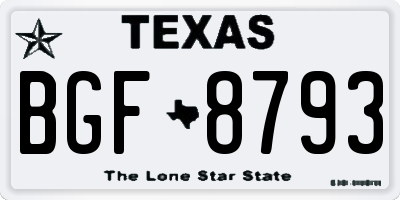 TX license plate BGF8793