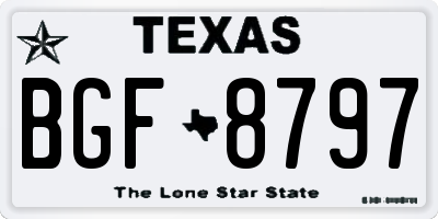 TX license plate BGF8797