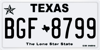 TX license plate BGF8799
