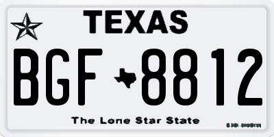 TX license plate BGF8812