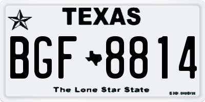 TX license plate BGF8814