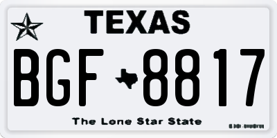 TX license plate BGF8817