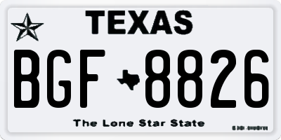 TX license plate BGF8826