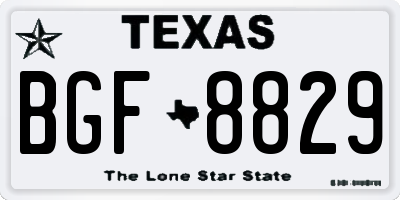 TX license plate BGF8829