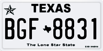 TX license plate BGF8831