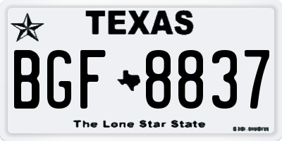 TX license plate BGF8837