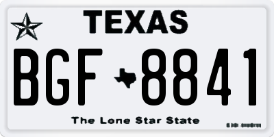 TX license plate BGF8841