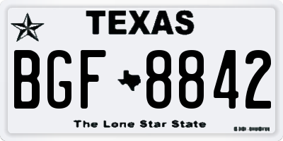 TX license plate BGF8842