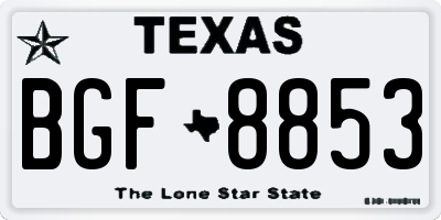 TX license plate BGF8853