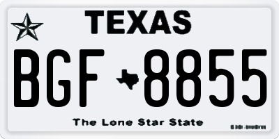 TX license plate BGF8855