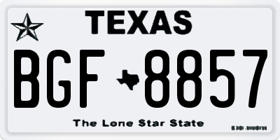 TX license plate BGF8857