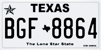 TX license plate BGF8864
