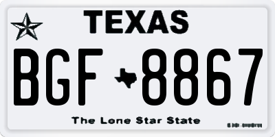 TX license plate BGF8867