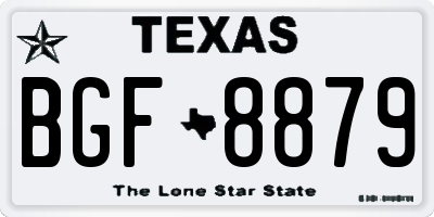 TX license plate BGF8879