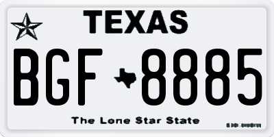TX license plate BGF8885
