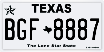 TX license plate BGF8887