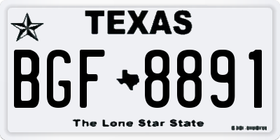 TX license plate BGF8891