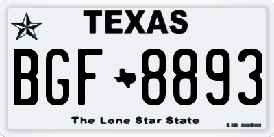 TX license plate BGF8893