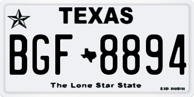 TX license plate BGF8894