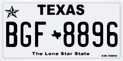 TX license plate BGF8896