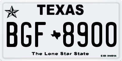 TX license plate BGF8900