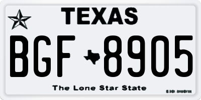 TX license plate BGF8905