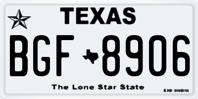 TX license plate BGF8906