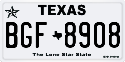 TX license plate BGF8908