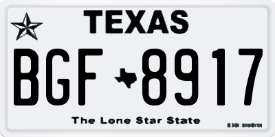 TX license plate BGF8917