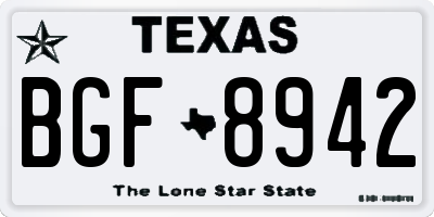 TX license plate BGF8942