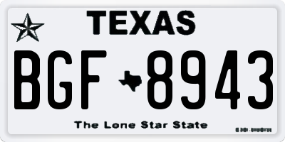 TX license plate BGF8943